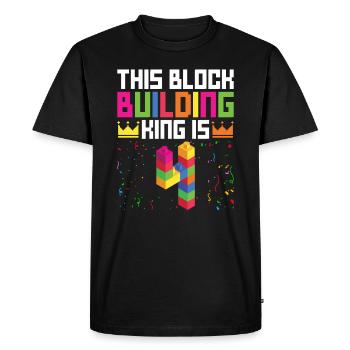 Blockgebäude Geburtstagsdesign Für 4 Jahre Junge - Men's Premium Organic T-Shirt - black - Front - Nico (187cm)