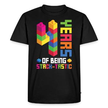 Blockgebäude 4. Geburtstagsdesign Für - Men's Premium Organic T-Shirt - black - Front - Nico (187cm)