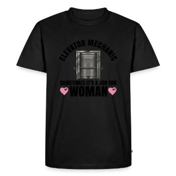 Aufzugsmechanikerin Design Für Einen - Men's Premium Organic T-Shirt - black - Front - Nico (187cm)