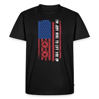 Patriotisches Aufzugsmechanik-design Für - Men's Premium Organic T-Shirt - black - Front - Nico (187cm)