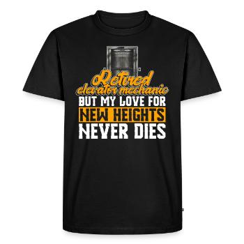 Pensioniertes Aufzugsmechaniker-design Für - Men's Premium Organic T-Shirt - black - Front - Nico (187cm)