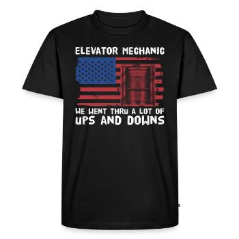 Aufzugsmechaniker-design Für Einen - T-shirt Premium bio Homme - noir - Devant - Nico (187cm)