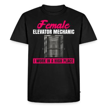 Weibliches Aufzugsmechaniker-design Für Einen - T-shirt Premium bio Homme - noir - Devant - Nico (187cm)