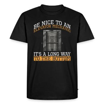 Aufzugstechnik Für Einen Aufzugsmechaniker - Men's Premium Organic T-Shirt - black - Front - Nico (187cm)
