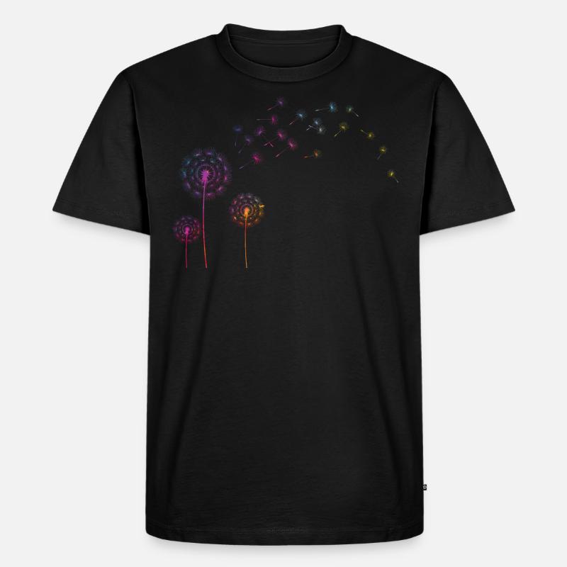 Pusteblume Farb Splash - Männer Premium Bio T-Shirt - Schwarz