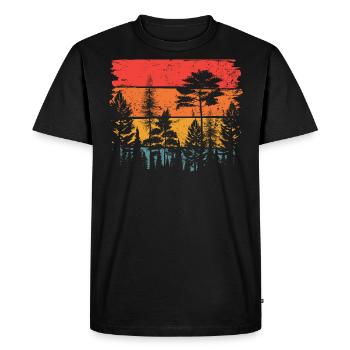 In the woods at sunrise - Men's Premium Organic T-Shirt - black - Front - Nico (187cm)