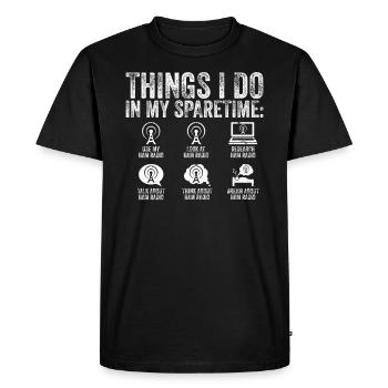 Amateurfunk-design Für Lizenzierte - Men's Premium Organic T-Shirt - black - Front - Nico (187cm)