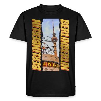 Tour de télévision de Berlin Skyline Gold Allemagne - T-shirt Premium bio Homme - noir - Devant - Nico (187cm)