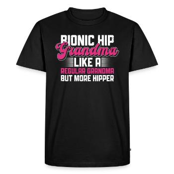 Bionisches Hüft-oma-design Für Die Genesung Nach - T-shirt Premium bio Homme - noir - Devant - Nico (187cm)