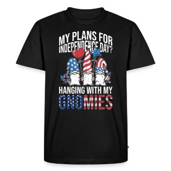 Gartenzwerg 4. Juli Indipendence Day Gnome - Men's Premium Organic T-Shirt - black - Front - Nico (187cm)