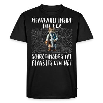 Pendant ce temps, dans la boîte Schroedingers chat plans de vengeance - T-shirt Premium bio Homme - noir - Devant - Nico (187cm)