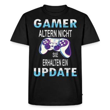 Les joueurs ne vieillissent pas, ils reçoivent une mise à jour - T-shirt Premium bio Homme - noir - Devant - Nico (187cm)