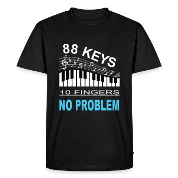 Clavier, Piano, Instrument de musique, Musicien - T-shirt Premium bio Homme - noir - Devant - Nico (187cm)