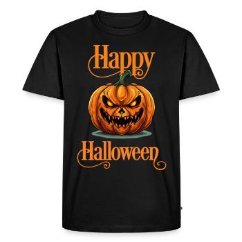 Happy Halloween Pumpkin Head Spooky Spooky - Men's Premium Organic T-Shirt - black - Front - Nico (187cm)