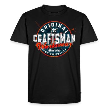 Tenue et accessoires d’artisan couvreur - T-shirt Premium bio Homme - noir - Devant - Nico (187cm)