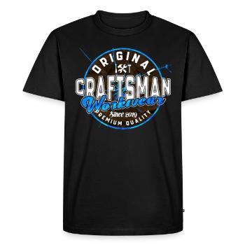 Tenue et accessoires d’artisan couvreur - T-shirt Premium bio Homme - noir - Devant - Nico (187cm)