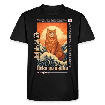 Chat, Rouge, Royaume, Japon, Japonais, Grâce, Fierté - T-shirt Premium bio Homme - noir - Devant - Nico (187cm)
