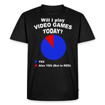 Est-ce que je vais jouer à des jeux vidéo aujourd’hui ? - T-shirt Premium bio Homme - noir - Devant - Nico (187cm)