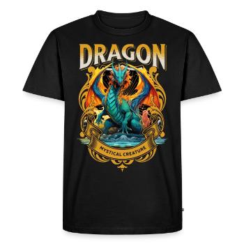 dragon, fantasy, magic, mysticism, mythology, creature - Men's Premium Organic T-Shirt - black - Front - Nico (187cm)