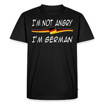 Je ne suis pas fâché, je suis allemand - T-shirt Premium bio Homme - noir - Devant - Nico (187cm)