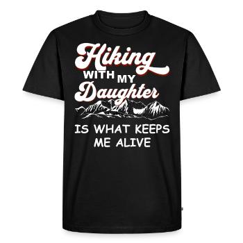 La randonnée avec ma fille me permet de rester en vie - T-shirt Premium bio Homme - noir - Devant - Nico (187cm)