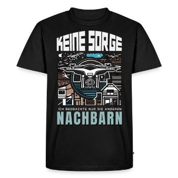 Above the rooftops - Drone Pilot Style - Men's Premium Organic T-Shirt - black - Front - Nico (187cm)