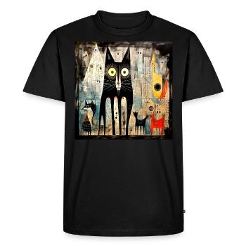 Le Chat Noir - T-shirt Premium bio Homme - noir - Devant - Nico (187cm)
