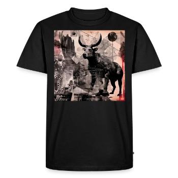 Le Taureau - T-shirt Premium bio Homme - noir - Devant - Nico (187cm)