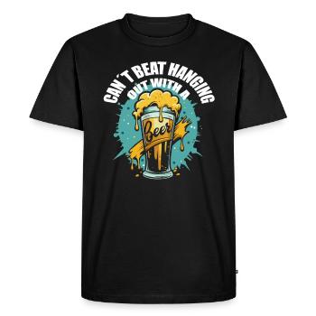 Sous houblon ? Houblon Bonheur Bière Chemise - T-shirt Premium bio Homme - noir - Devant - Nico (187cm)