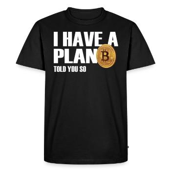 Bitcoin Plan B BITCOIN - T-shirt Premium bio Homme - noir - Devant - Nico (187cm)