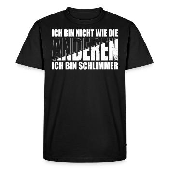 Je ne suis pas comme les autres, je suis pire - T-shirt Premium bio Homme - noir - Devant - Nico (187cm)