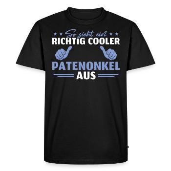 Onkel Cooler Patenonkel Geschenkidee - Männer Premium Bio T-Shirt - Schwarz - Vorne - Nico (187cm)