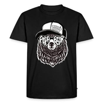 Papa Ours Mari Père Famille Fête des Pères - T-shirt Premium bio Homme - noir - Devant - Nico (187cm)