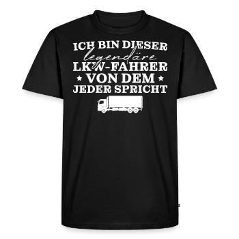 Berufskraftfahrer Legendärer LKW Fahrer - Männer Premium Bio T-Shirt - Schwarz - Vorne - Nico (187cm)