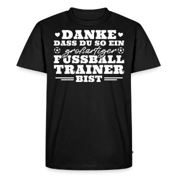 Fußballtrainer Danke Abschied - Männer Premium Bio T-Shirt - Schwarz - Vorne - Nico (187cm)