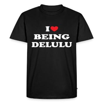 J’adore être delulu tendances designs - T-shirt Premium bio Homme - noir - Devant - Nico (187cm)