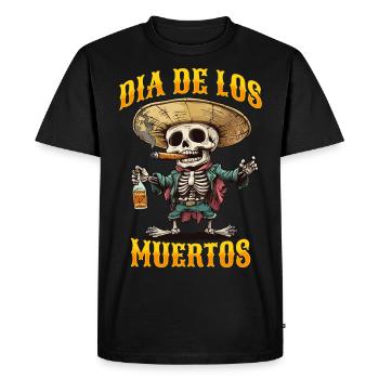 Dia De Los Muertos Skull Skull Tequilla - Men's Premium Organic T-Shirt - black - Front - Nico (187cm)