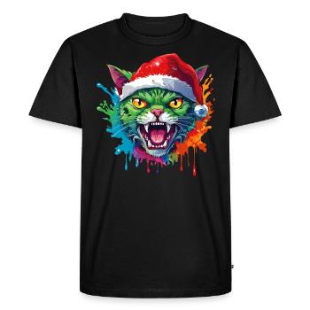13 gouttes de couleur du Père Noël chat zombie - T-shirt Premium bio Homme - noir - Devant - Nico (187cm)