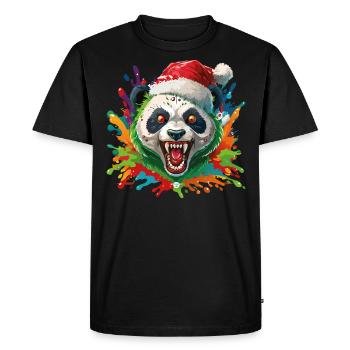 16 Zombie Panda Bear Père Noël Gouttes de couleur - T-shirt Premium bio Homme - noir - Devant - Nico (187cm)
