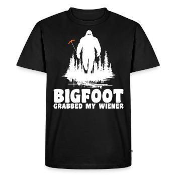 Bigfoot Grabbed My Wiener, Funny - T-shirt Premium bio Homme - noir - Devant - Nico (187cm)