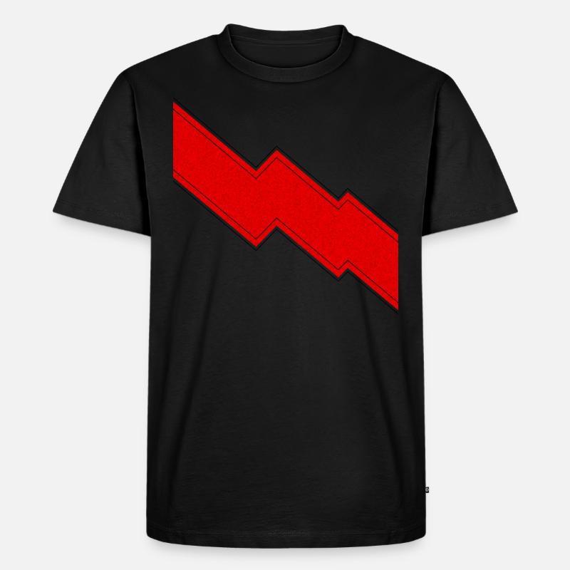 Roter Blitz Zeichen Geschenk - Männer Premium Bio T-Shirt - Schwarz