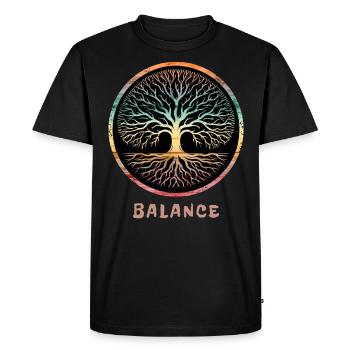 Balance Tree Lover Save The World - Men's Premium Organic T-Shirt - black - Front - Nico (187cm)