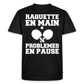 Racket in hand Ping Pong ping pong ping pong - Men's Premium Organic T-Shirt - black - Front - Nico (187cm)