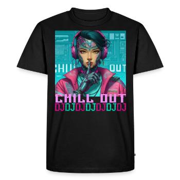 DJ chill out - Men's Premium Organic T-Shirt - black - Front - Nico (187cm)