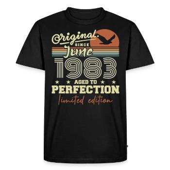 Born in June 1983, June 1983, Born June 1983 June 1983 - Men's Premium Organic T-Shirt - black - Front - Nico (187cm)
