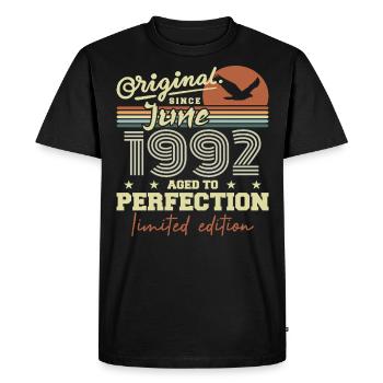 Born in June 1992, June 1992, Born June 1992 June 1992 - Men's Premium Organic T-Shirt - black - Front - Nico (187cm)