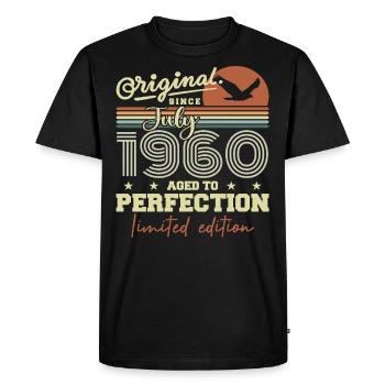 July 1960 Retro Birthday Born in July 1960 - Men's Premium Organic T-Shirt - black - Front - Nico (187cm)