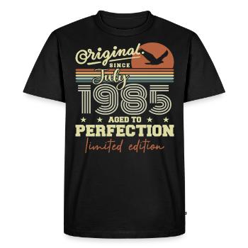 July 1985 Retro Birthday Born in July 1985 - Men's Premium Organic T-Shirt - black - Front - Nico (187cm)