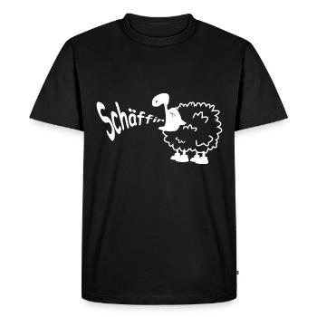 Sheep Says Sheep - humor sheep design - Men's Premium Organic T-Shirt - black - Front - Nico (187cm)