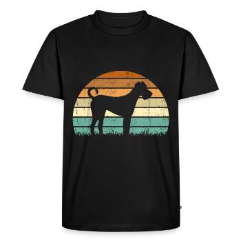 Irish Terrier Retro Vintage Cadeau - T-shirt Premium bio Homme - noir - Devant - Nico (187cm)